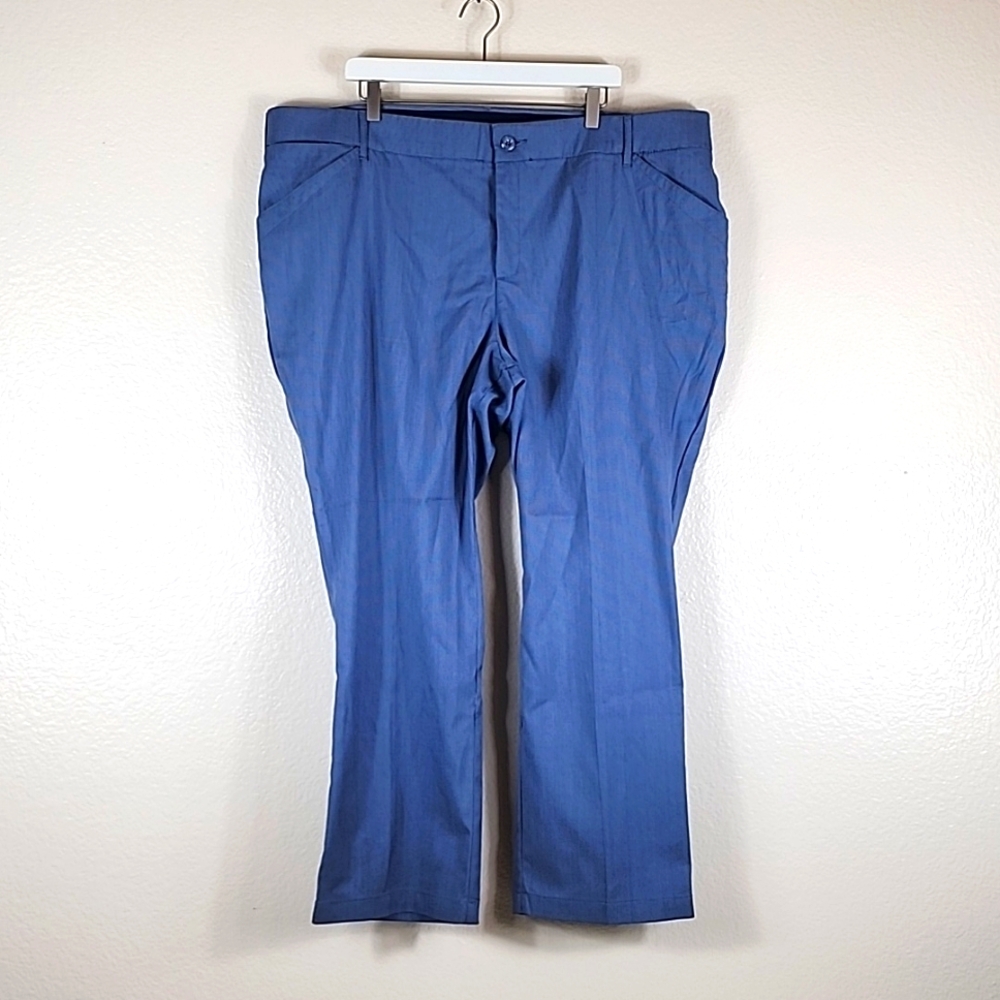 Lee Heathered Blue Flex Motion Straight Leg Dress Pants